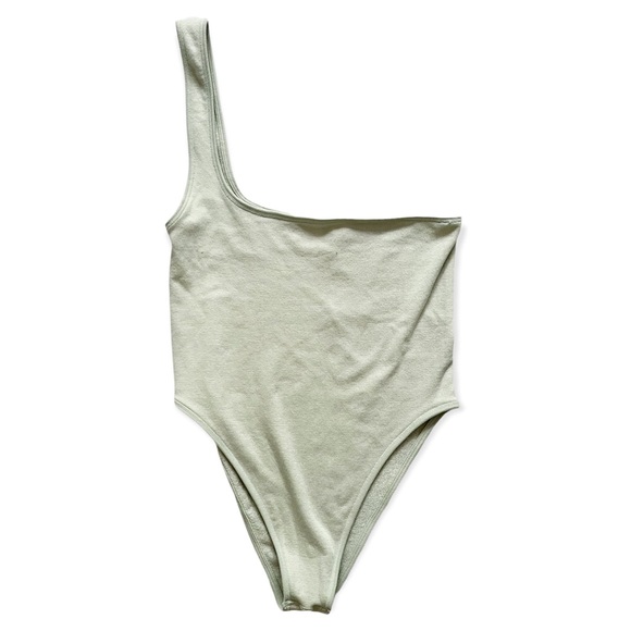 Zara Green One Shoulder Bodysuit - Picture 2 of 4